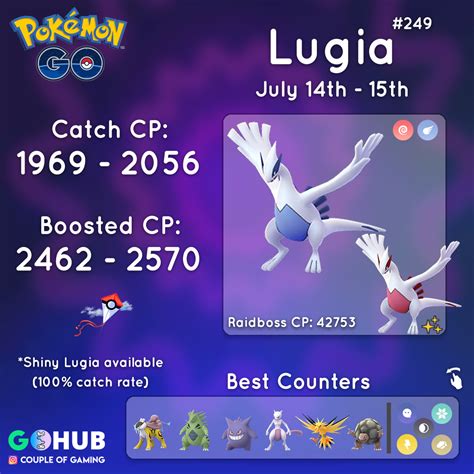 best against lugia pokemon go.
